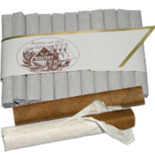 Bild von 50 helle, feine, gepresste Sunntigs-Stümpli im Seidenpapier.