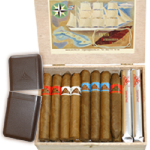 Bild von 26 helle Eicifa-Cigarren Sortiment "Frieda" im Holzkistli & Etui