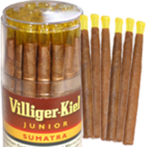 Bild von 25 Villiger Kiel Junior, helle Cigarre mit Mundstück.