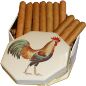 Bild von 40 Kleincigarren in Dose mit "Güggel-Design"