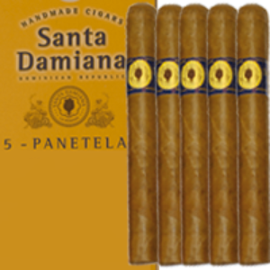 Bild von 5 Santa Damiana Classic Panetelas. Handgerollte Importcigarre aus der Dominikanischen Republik. Im Karton